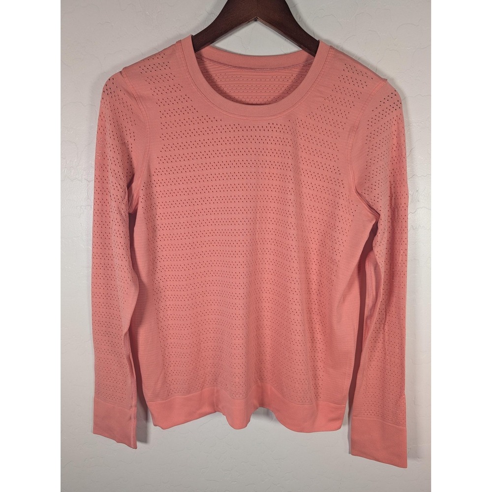 Lululemon Shirt Womens 4 Pink Swiftly Tech Long‎ Sleeve Seamless Running Top